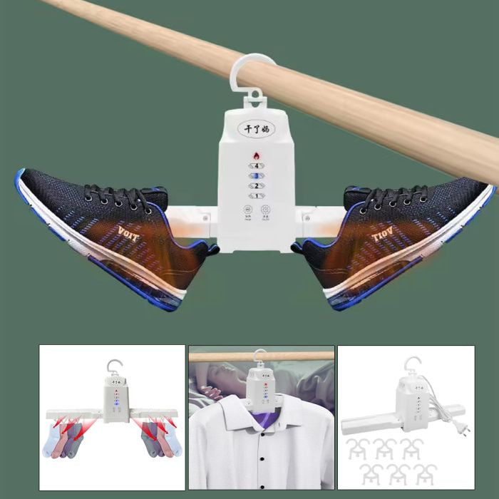 Foldable Clothes Dryer with Electric Shoe Drying Rack and Heater Hangers | مجفف ملابس كهربائي محمول
