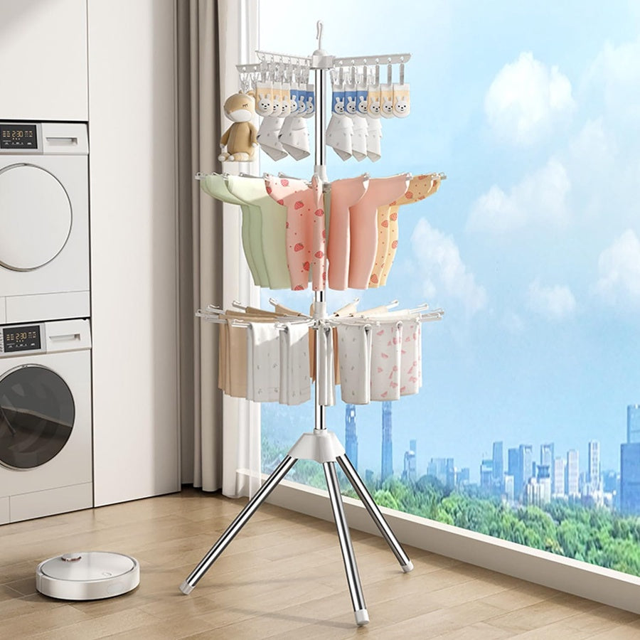 Multifunctional Folding Drying Rack | منشر ملابس دوّار قابل للطي