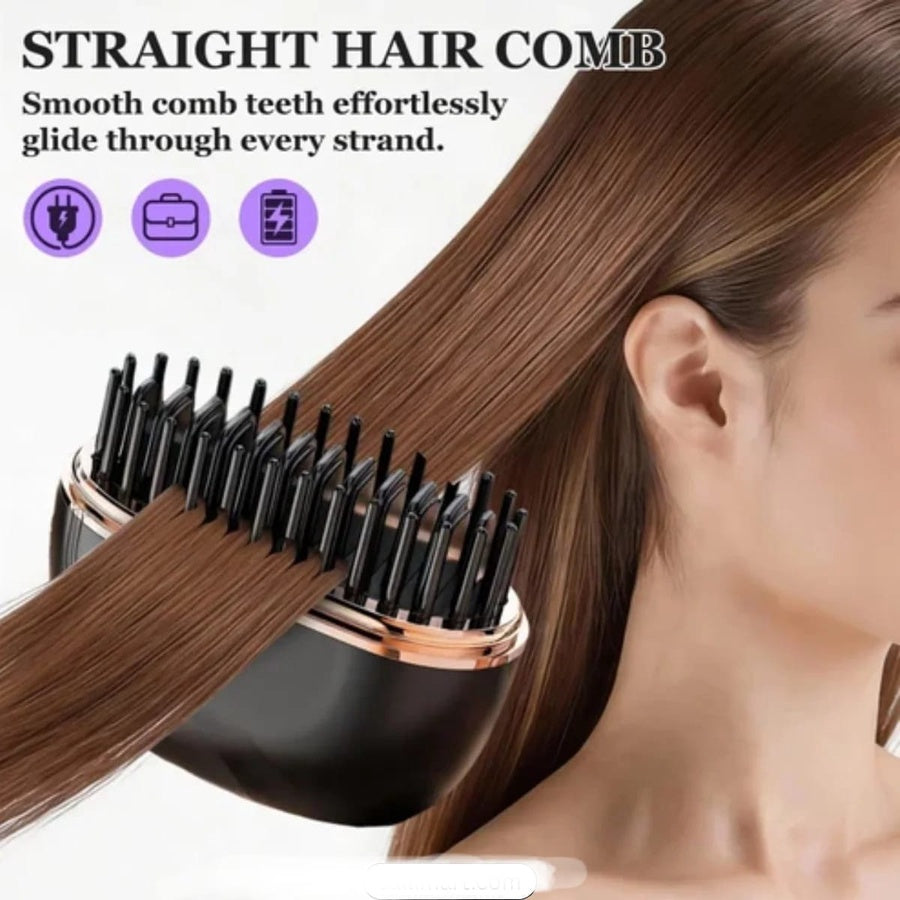 Mini Electric Hair Straightening Comb | فرشاة شعر كهربائية لفرد وتصفيف الشعر