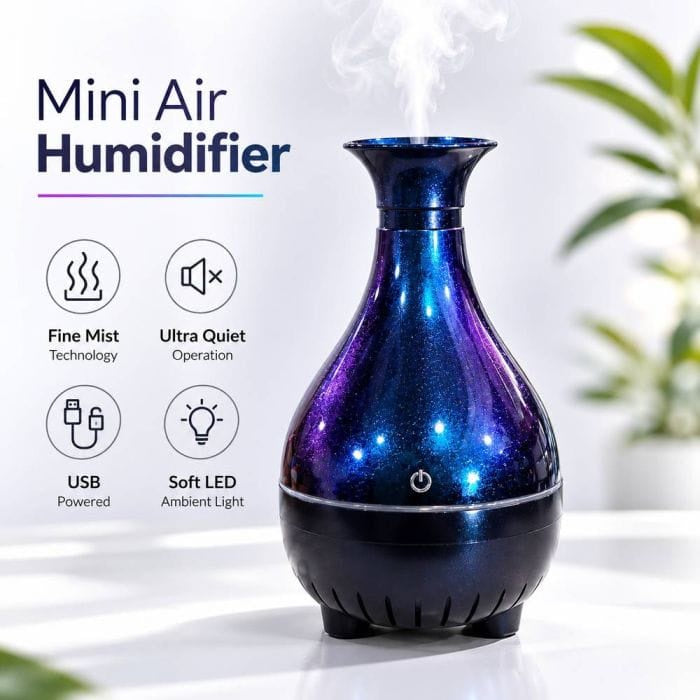 Mini Air Humidifier | مرطب هواء صغير محمول بإضاءة LED