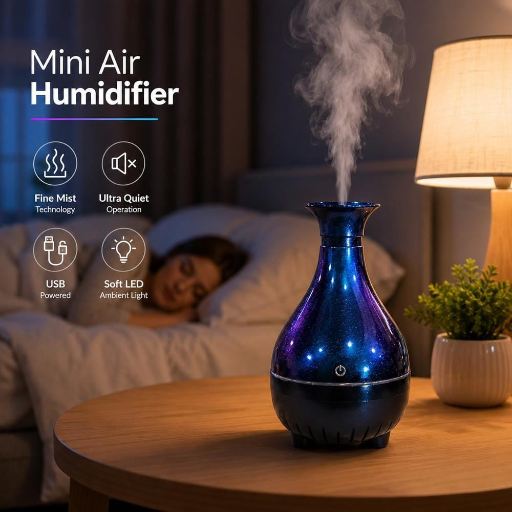 Mini Air Humidifier | مرطب هواء صغير محمول بإضاءة LED