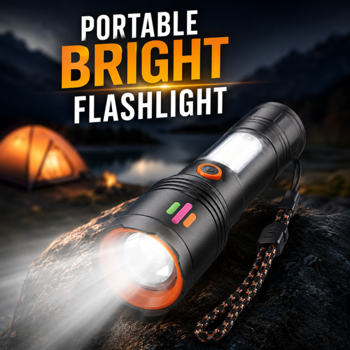 Rechargeable High Power Aluminum Alloy Flashlight | كشاف LED قوي قابل للشحن ومقاوم للماء