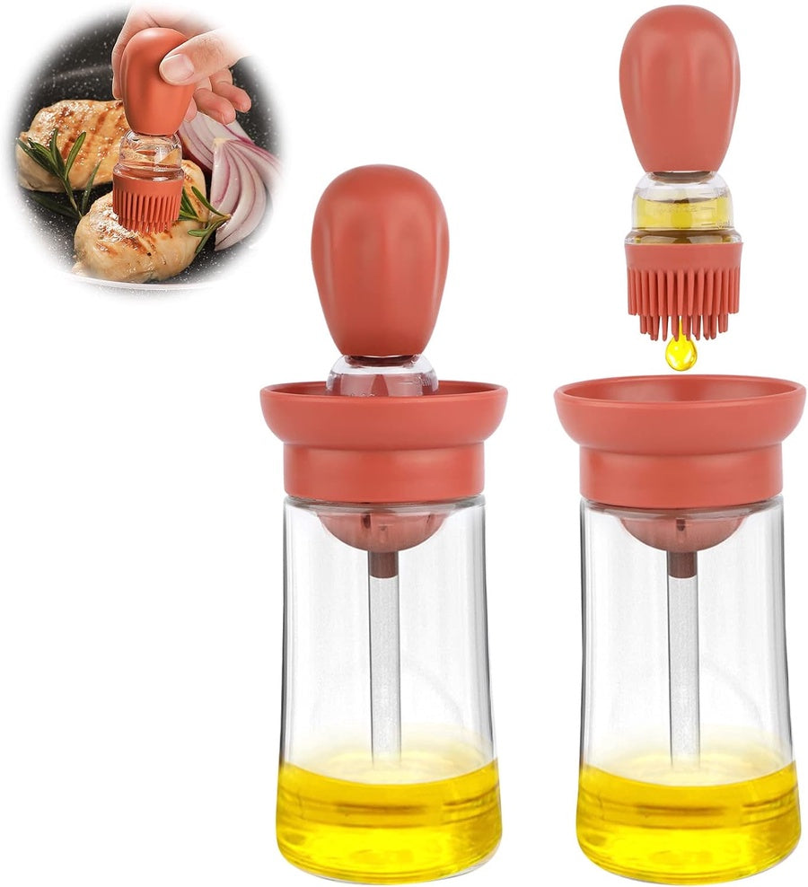 Silicone Oil Dispenser Brush | فرشاة سيليكون لتوزيع الزيت مع عبوة تخزين