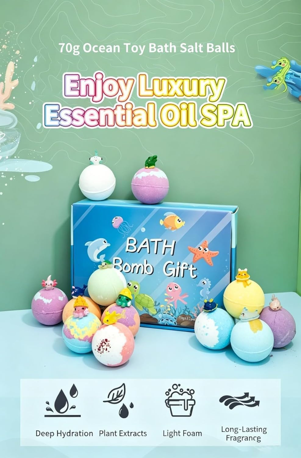 Toy Bath Bomb Gift Set | مجموعة قنابل استحمام ملونة للأطفال