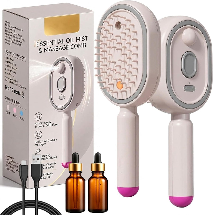 Electric Spray Air Cushion Comb | مشط شعر كهربائي برذاذ وترطيب وتدليك لفك التشابك