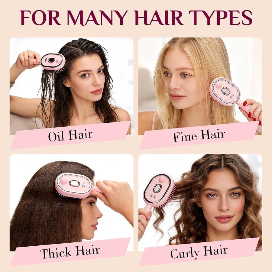 Electric Spray Air Cushion Comb | مشط شعر كهربائي برذاذ وترطيب وتدليك لفك التشابك