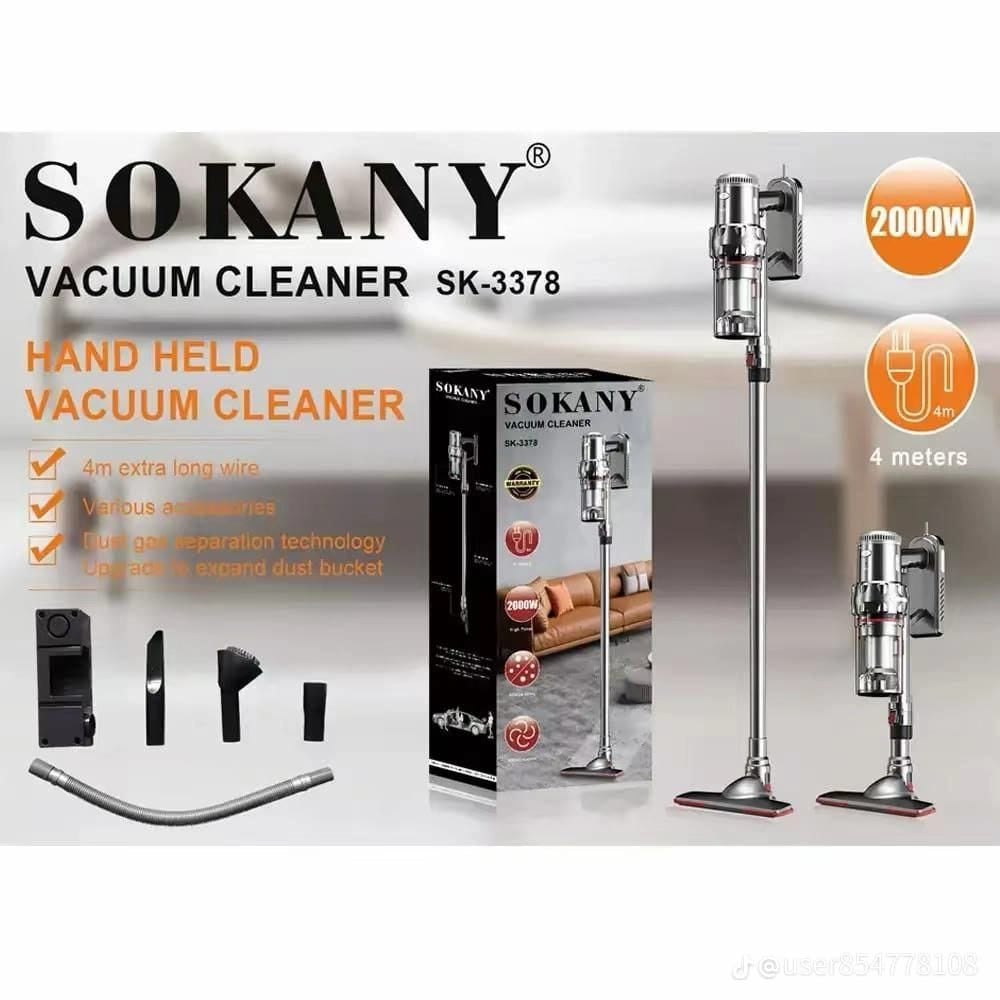 SOKANY SK-3378 Vacuum Cleaner | مكنسة كهربائية يدوية وعصا متعددة الاستخدامات