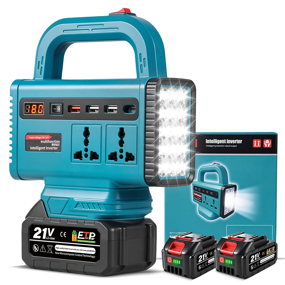 YOFIDRA Portable Power Inverter | محول طاقة محمول مع إضاءة ومنافذ شحن