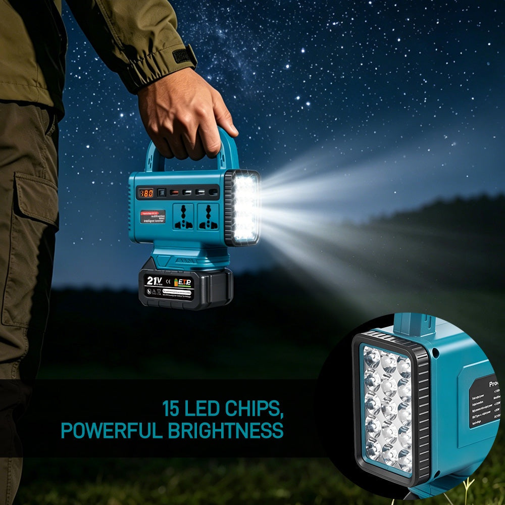 YOFIDRA Portable Power Inverter | محول طاقة محمول مع إضاءة ومنافذ شحن