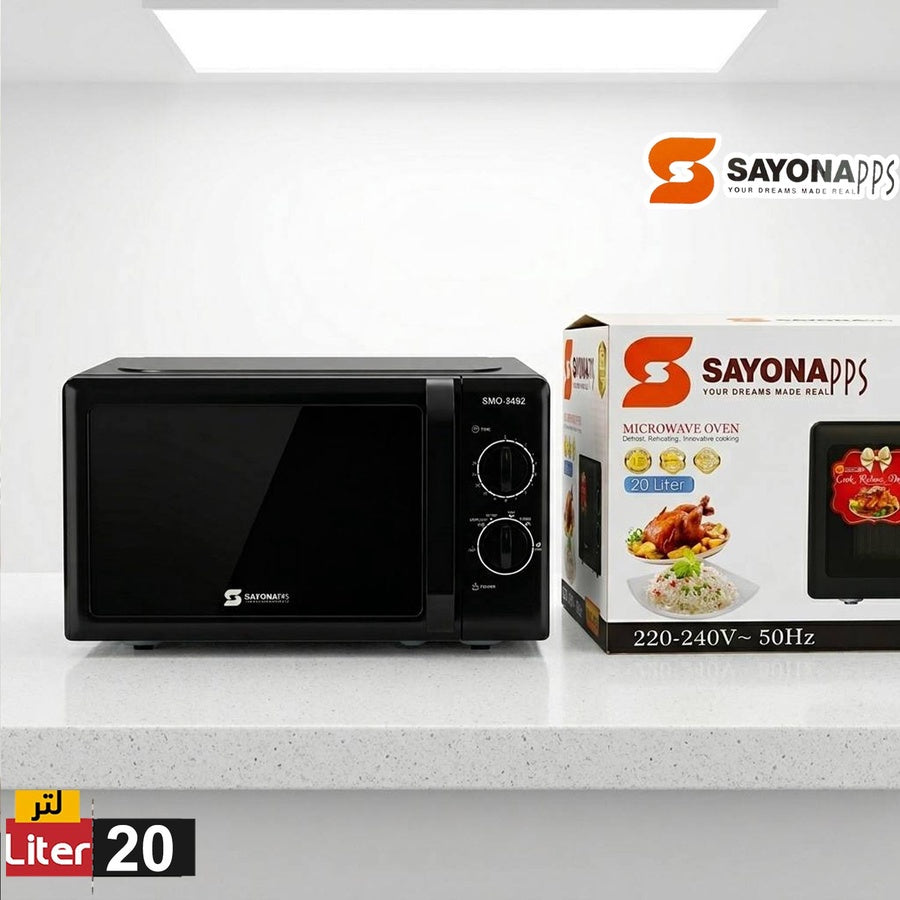 SayonaPPS SMO-2492 Microwave Oven | ميكروويف سايونا بواجهة تحكم يدوية
