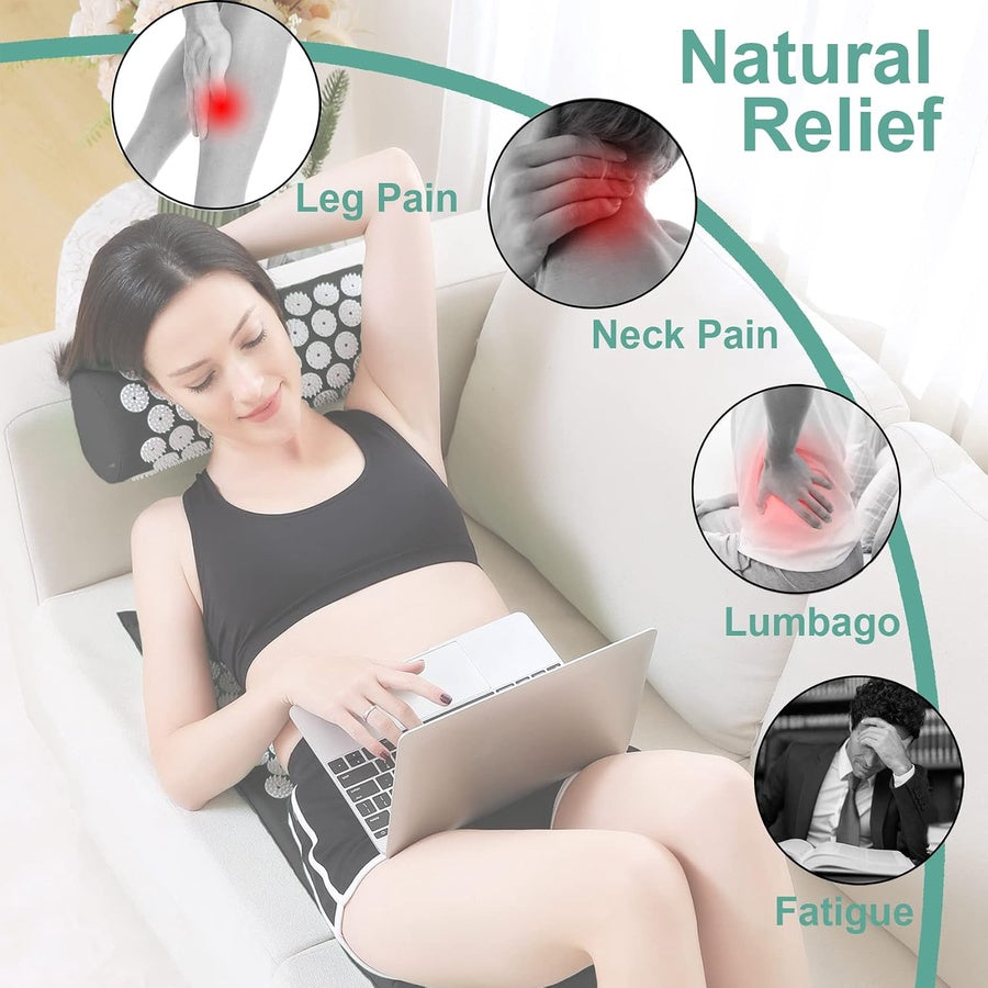 Acupressure Massage Mat & Pillow Set | طقم حصيرة ووسادة مساج بالضغط