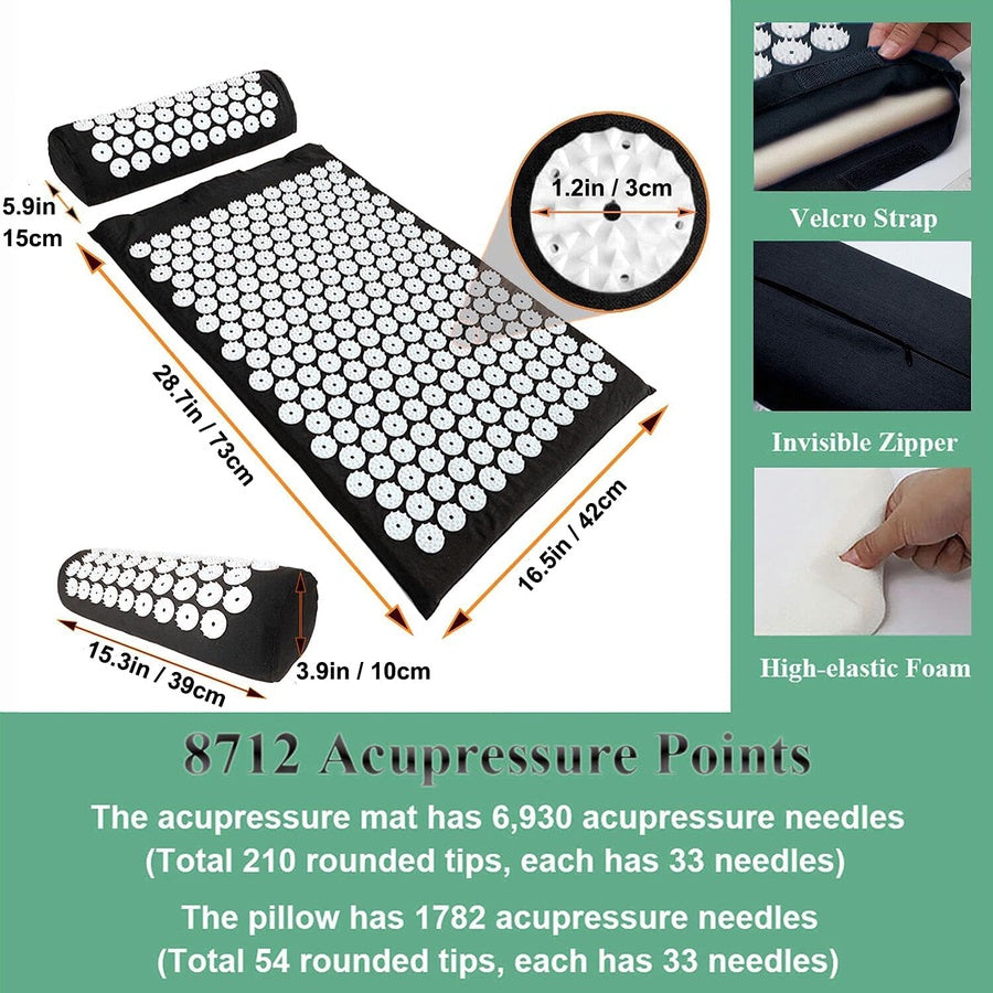 Acupressure Massage Mat & Pillow Set | طقم حصيرة ووسادة مساج بالضغط