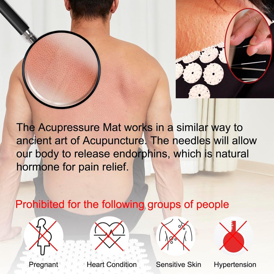 Acupressure Massage Mat & Pillow Set | طقم حصيرة ووسادة مساج بالضغط