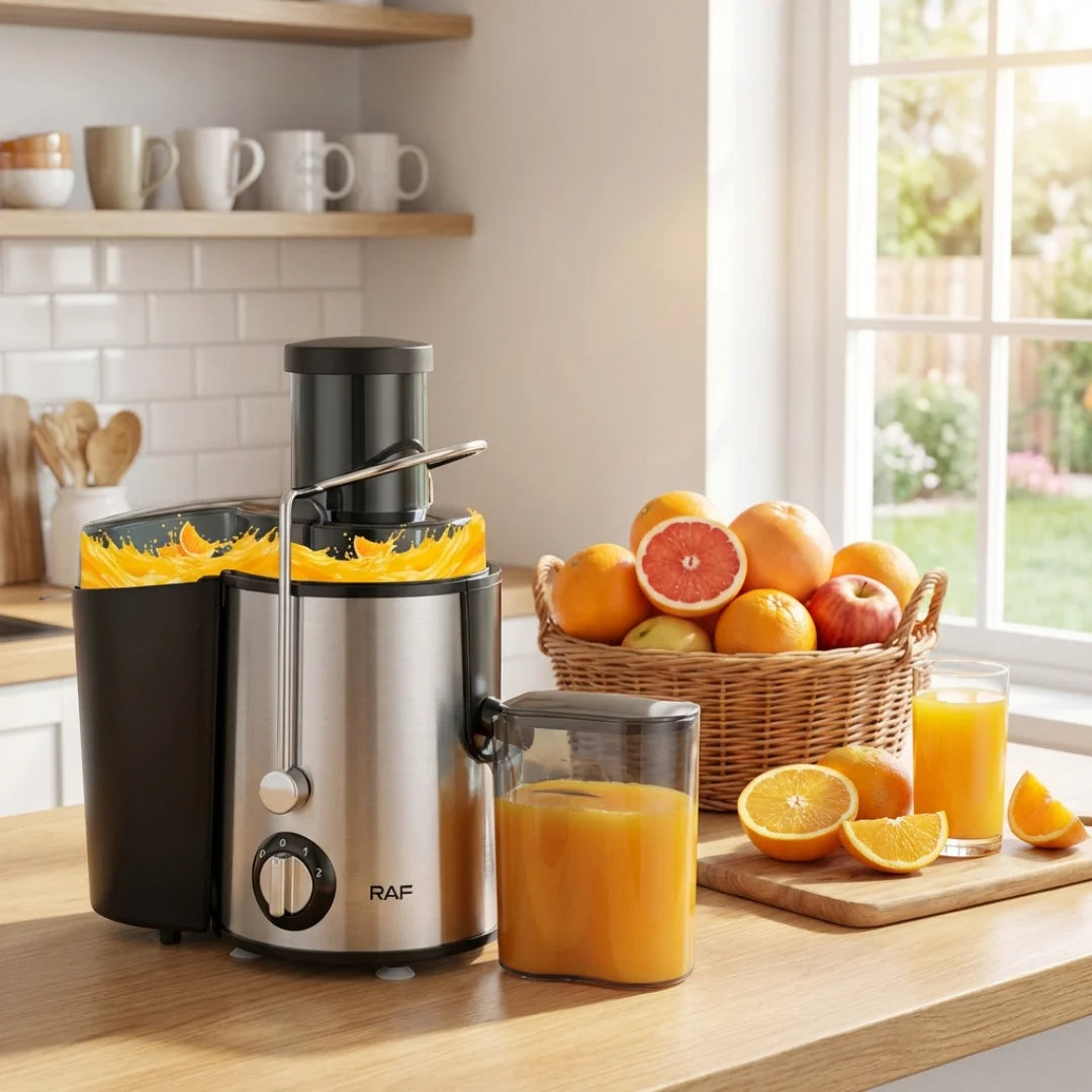 RAF R-2817S Juice Extractor | عصارة فواكه وخضروات كهربائية ستانلس ستيل