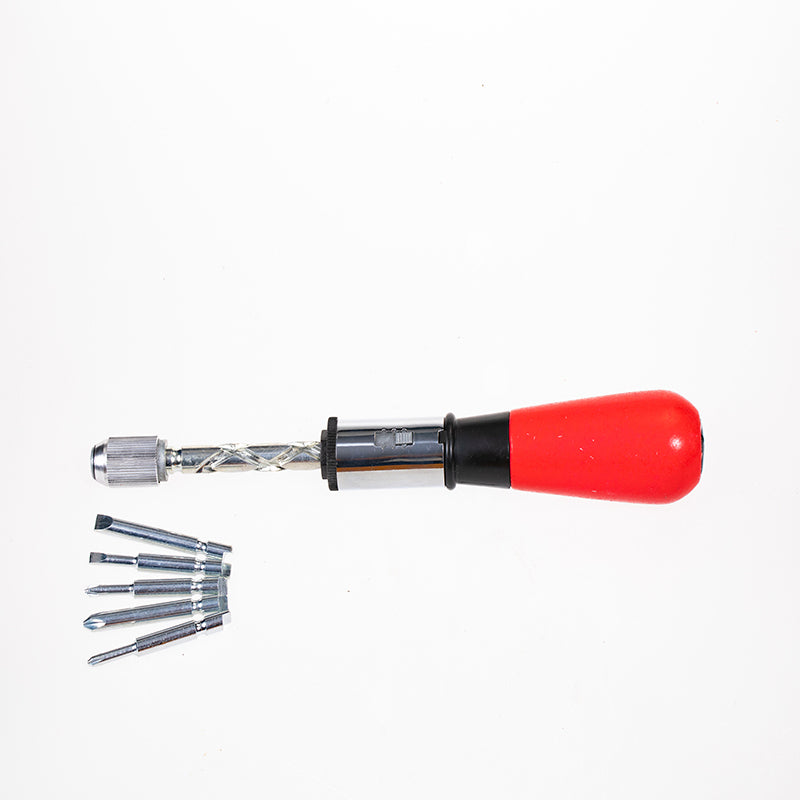 Push Pull Ratchet Screwdriver Set | مفك راتشيت يدوي قابل للتبديل مع رؤوس متعددة