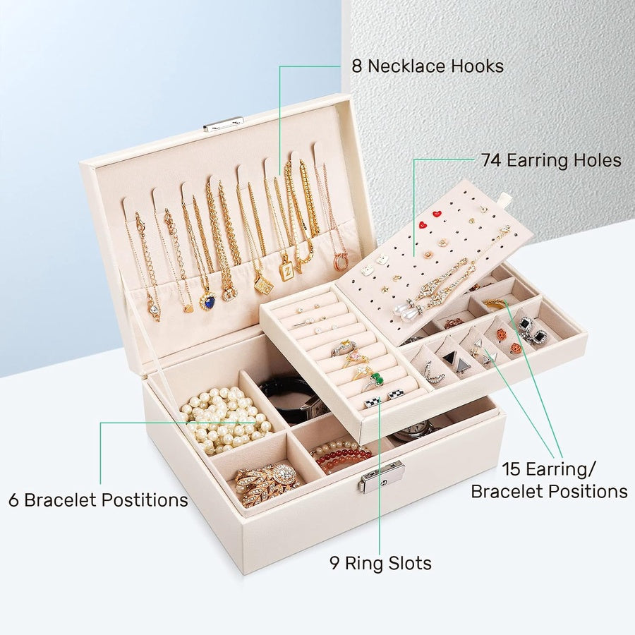 Multi-Layer Jewelry Organizer Box | صندوق منظم مجوهرات وإكسسوارات متعدد الطبقات