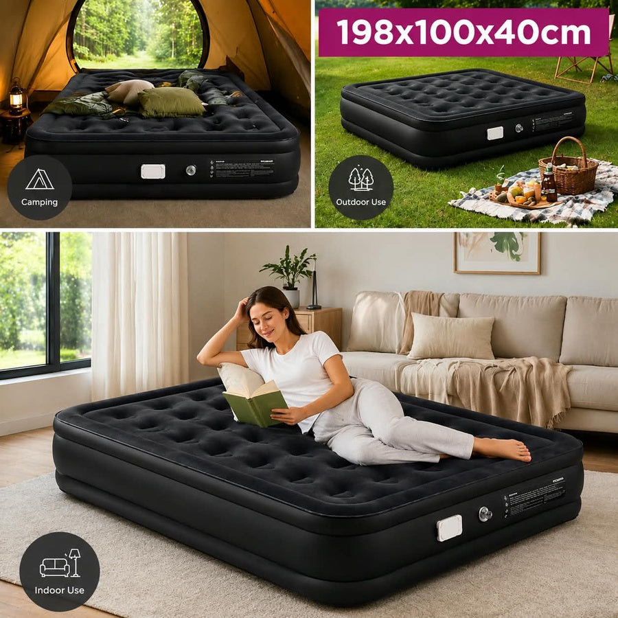 Inflatable Camping Air Mattress | مرتبة هوائية قابلة للنفخ للمنزل والتخييم